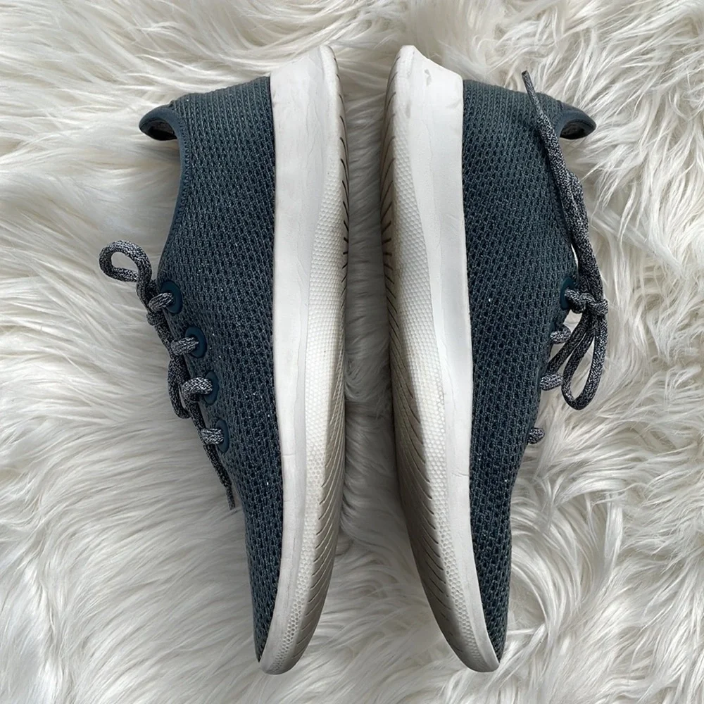 allbirds Men's Tree Runners Sneakers Marine Blue/White Sole 8